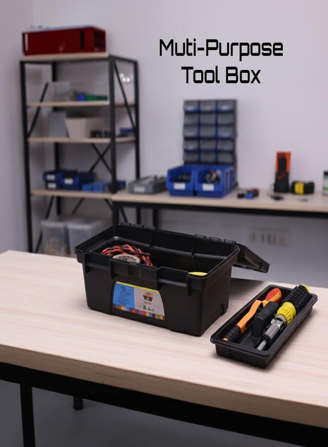 Cubent Premium & Impact Resistant Harware Tool Storage Box | Compact Design | Removable Tray For Easy Access | Durable Plastic Material | Ergonomic Handle | Lightweight Organizer For Tools | Easy to Carry - Image 3